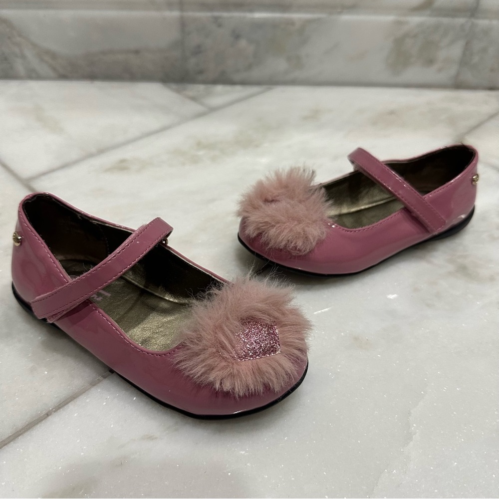 Size 10 Toddler Girls Pink Heart Naturino Dress Shoes